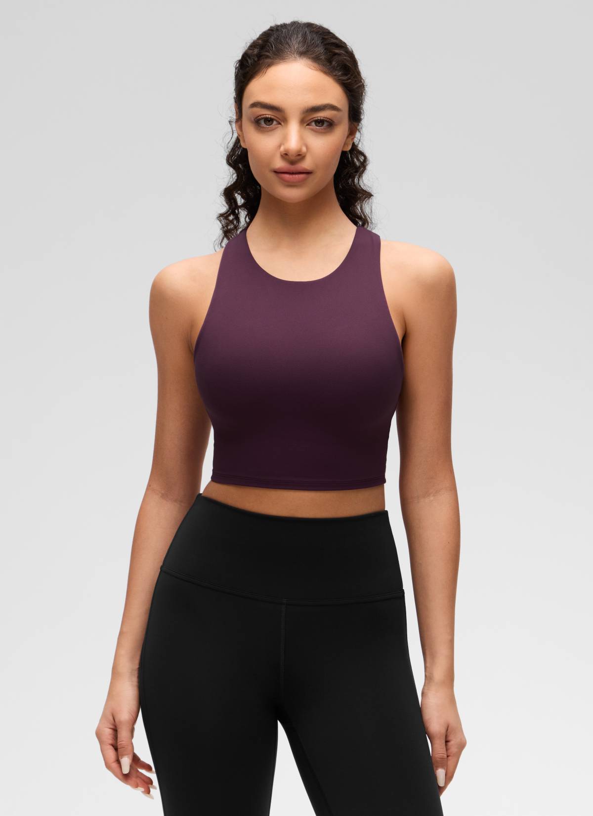 CRZ YOGA Butterluxe Camiseta sin Mangas con Espalda Cruzada para Mujer Deep Purple