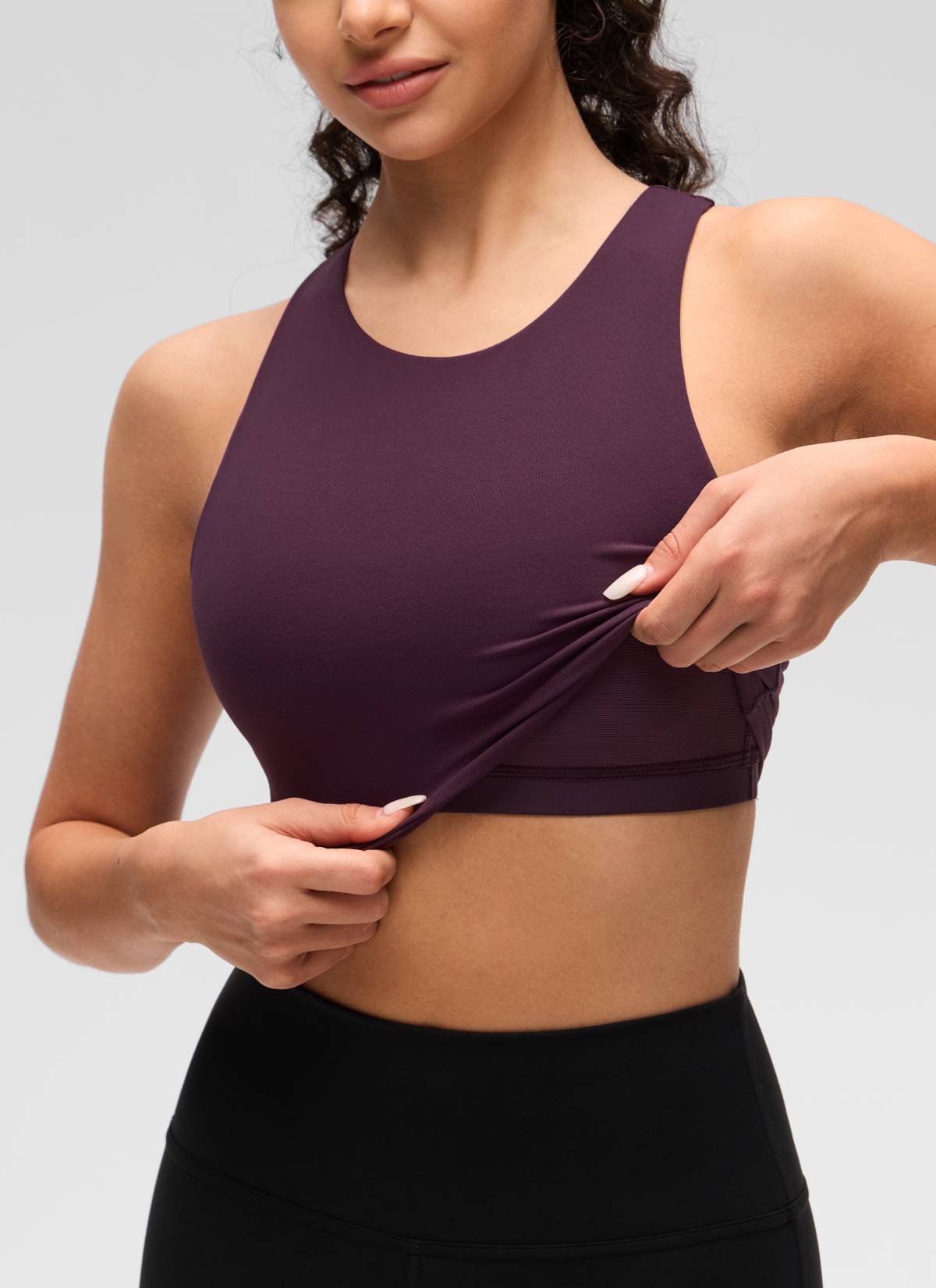 CRZ YOGA Butterluxe Camiseta sin Mangas con Espalda Cruzada para Mujer Deep Purple