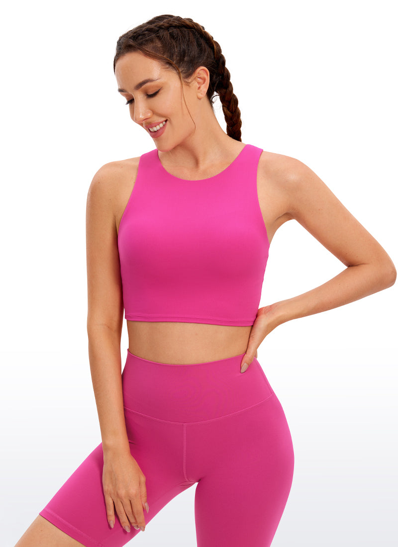 CRZ YOGA Butterluxe Camiseta sin Mangas con Espalda Cruzada para Mujer Púrpura Hibisco