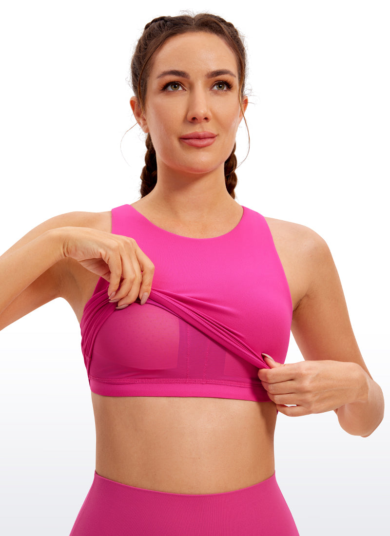 CRZ YOGA Butterluxe Camiseta sin Mangas con Espalda Cruzada para Mujer Púrpura Hibisco
