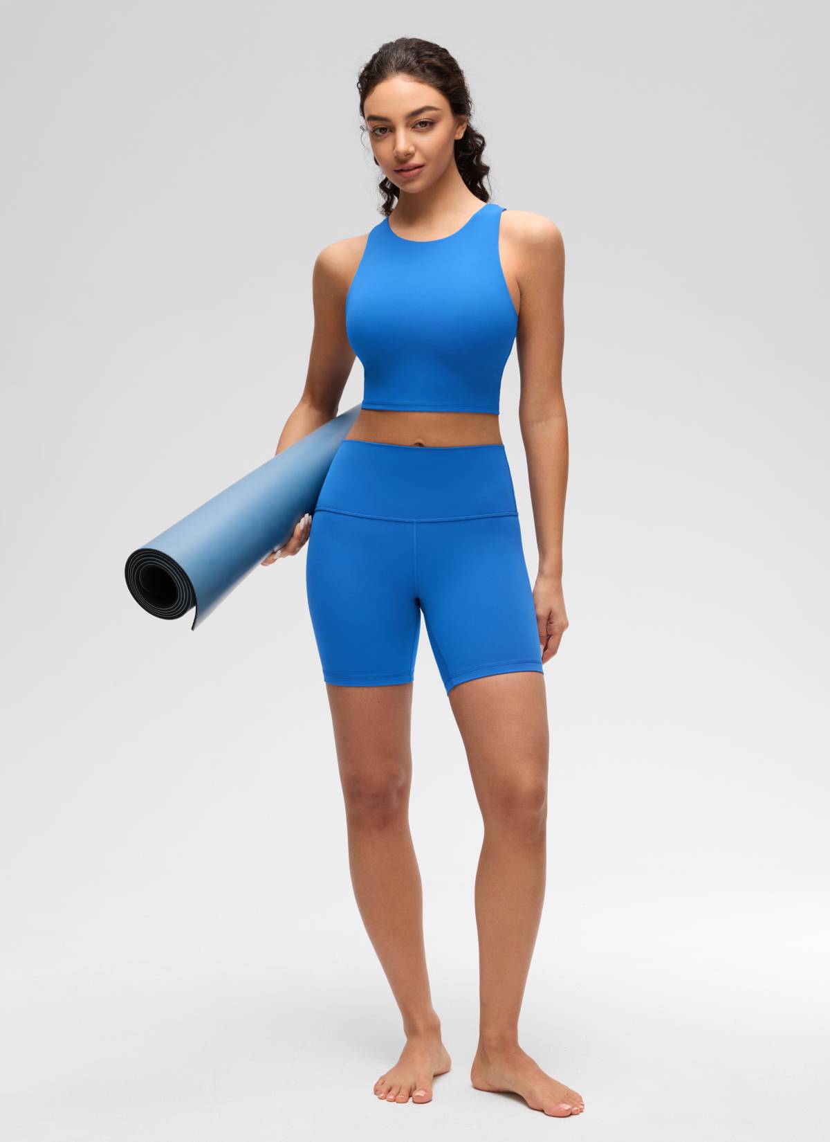 CRZ YOGA Butterluxe Camiseta sin Mangas con Espalda Cruzada para Mujer Azul Destello