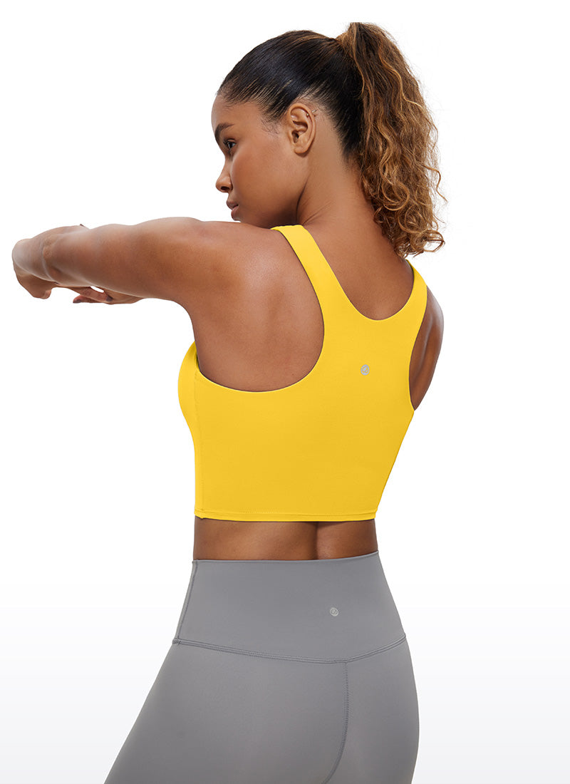 CRZ YOGA Butterluxe Camiseta sin Mangas con Espalda Cruzada para Mujer Amarillo Alta Visibilidad