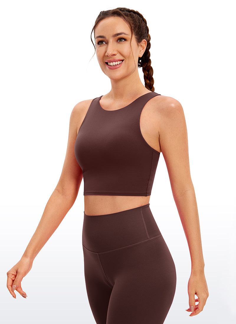 CRZ YOGA Butterluxe Camiseta sin Mangas con Espalda Cruzada para Mujer Gris pardo