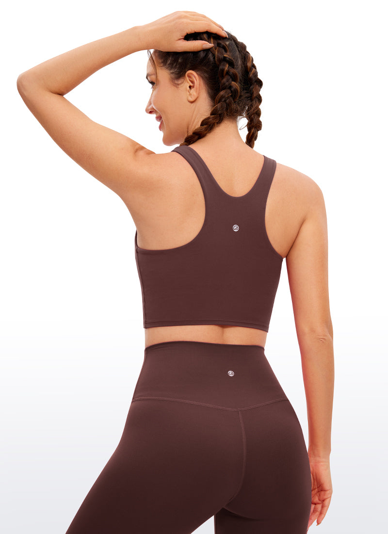 CRZ YOGA Butterluxe Camiseta sin Mangas con Espalda Cruzada para Mujer Gris pardo