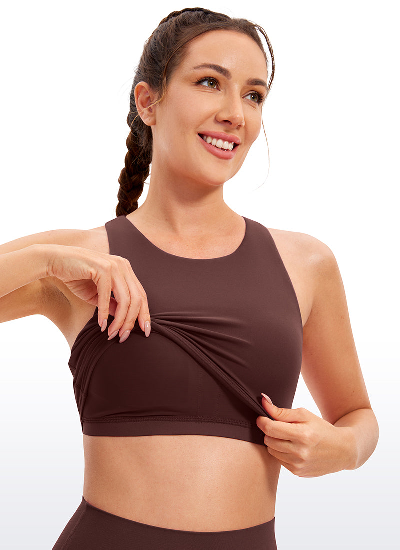 CRZ YOGA Butterluxe Camiseta sin Mangas con Espalda Cruzada para Mujer Gris pardo