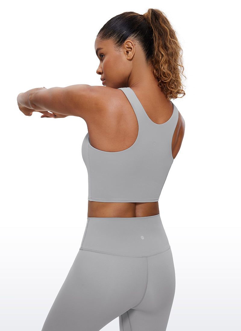 CRZ YOGA Butterluxe Camiseta sin Mangas con Espalda Cruzada para Mujer Gris Rinoceronte