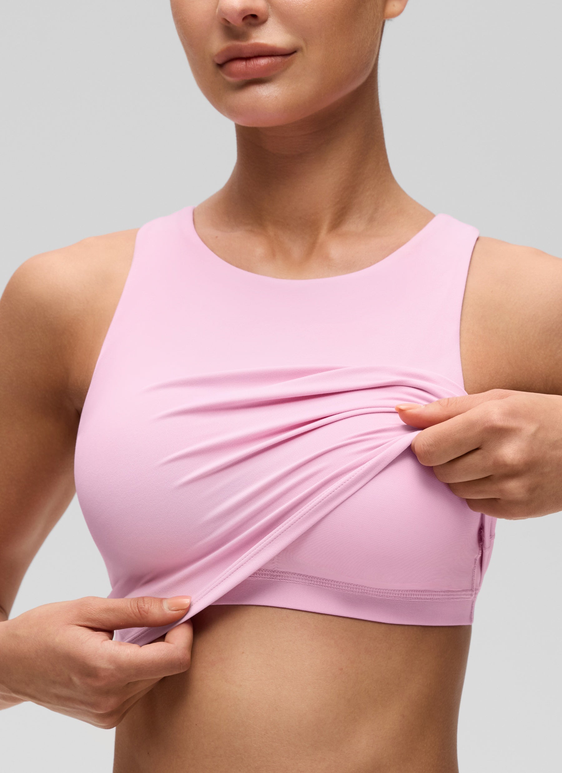 CRZ YOGA Butterluxe Camiseta sin Mangas con Espalda Cruzada para Mujer Vita Rosa