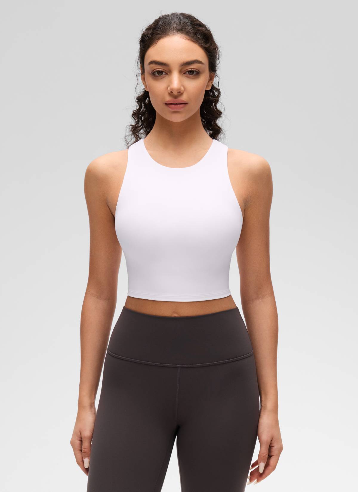 CRZ YOGA Butterluxe Camiseta sin Mangas con Espalda Cruzada para Mujer blanco