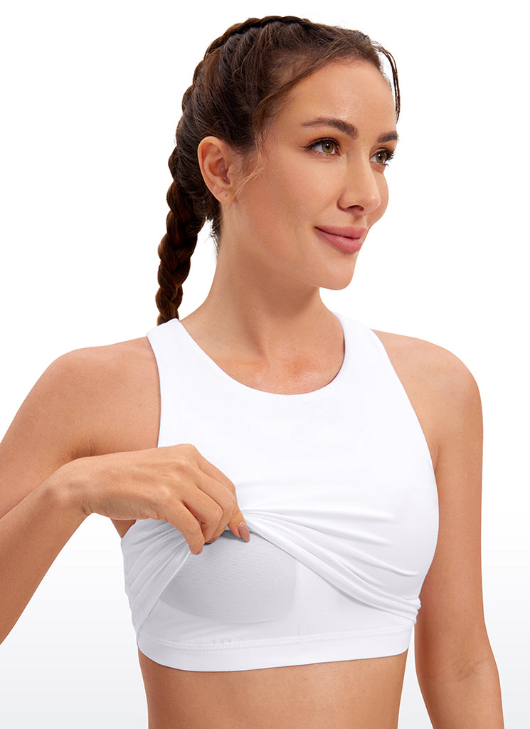 CRZ YOGA Butterluxe Camiseta sin Mangas con Espalda Cruzada para Mujer blanco