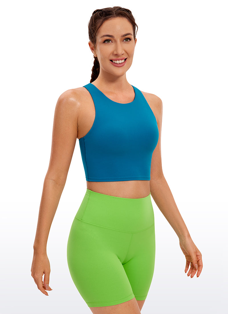 CRZ YOGA Butterluxe Camiseta sin Mangas con Espalda Cruzada para Mujer Azul supersónico