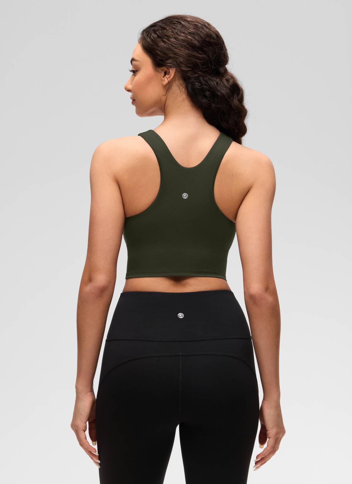 CRZ YOGA Butterluxe Camiseta sin Mangas con Espalda Cruzada para Mujer Verde Oliva