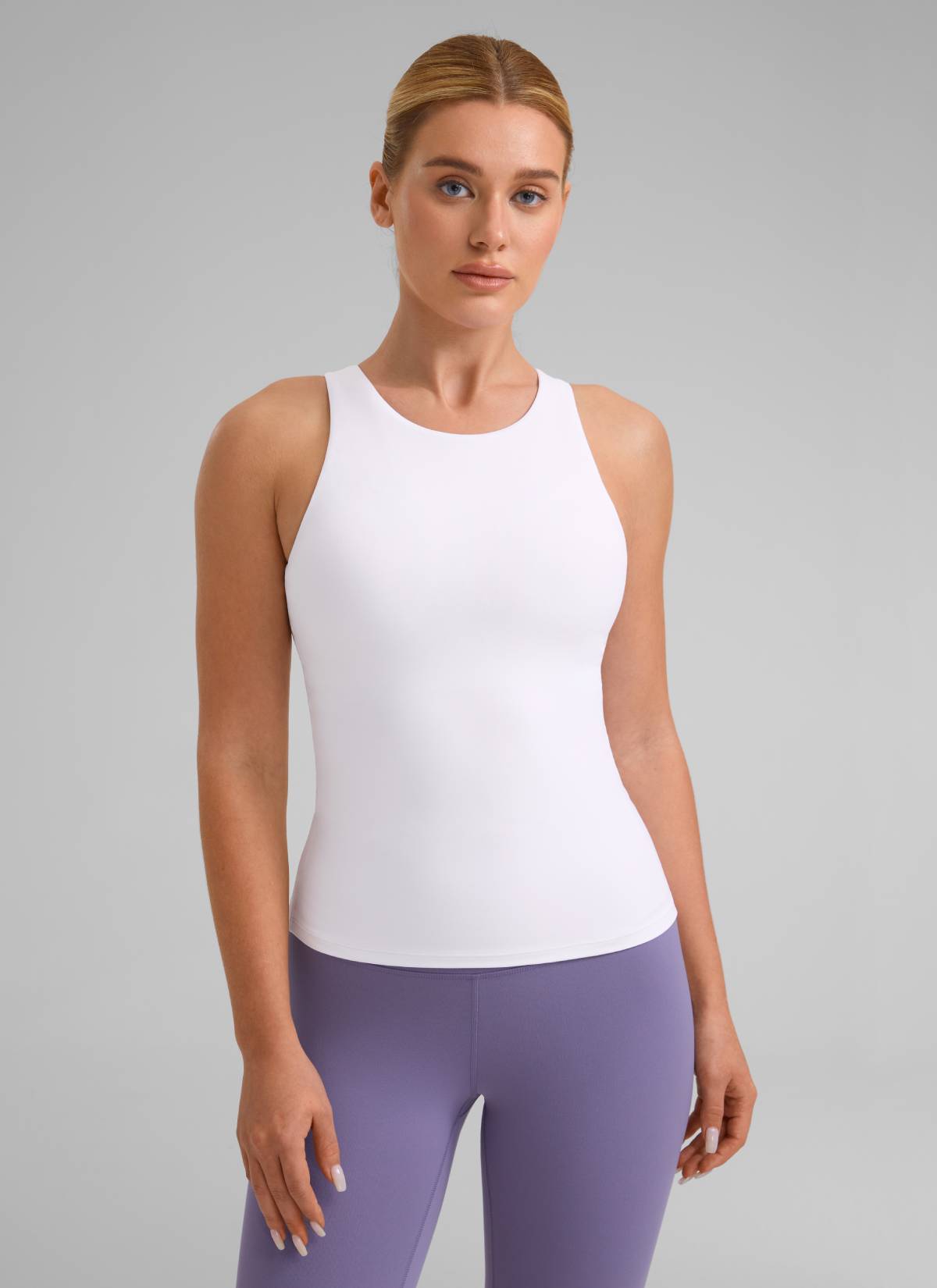 CRZ YOGA Butterluxe Camiseta con Espalda Cruzada y Estampado para Mujer blanco