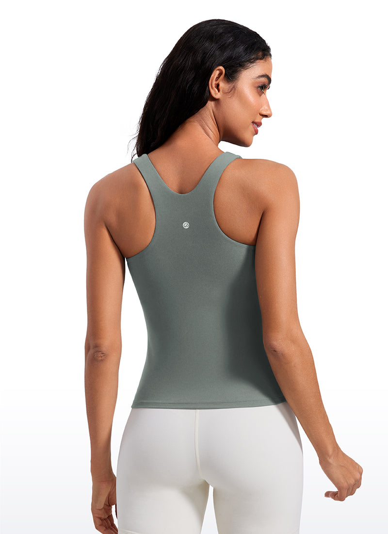 CRZ YOGA Butterluxe Camiseta con Espalda Cruzada y Estampado para Mujer Salvia gris