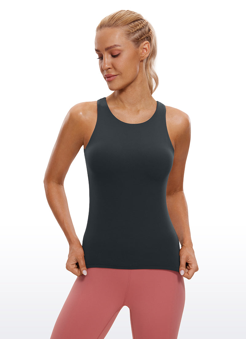 CRZ YOGA Butterluxe Camiseta con Espalda Cruzada y Estampado para Mujer Melanita