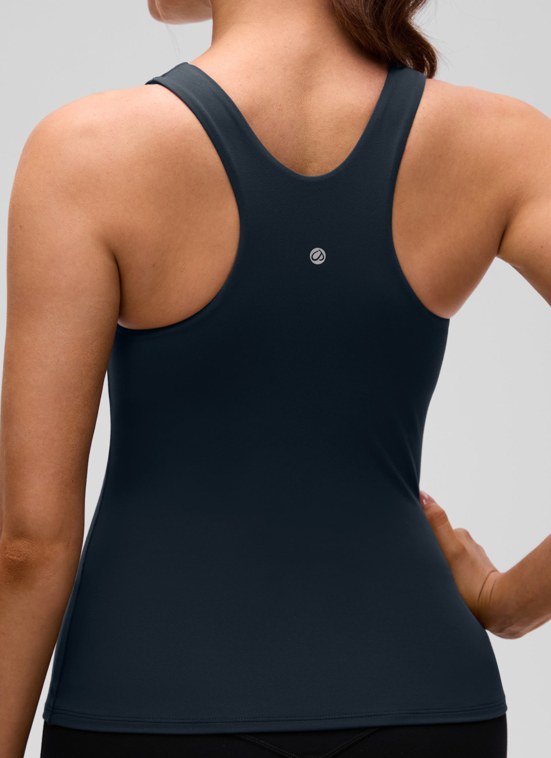 CRZ YOGA Butterluxe Camiseta con Espalda Cruzada y Estampado para Mujer True Navy