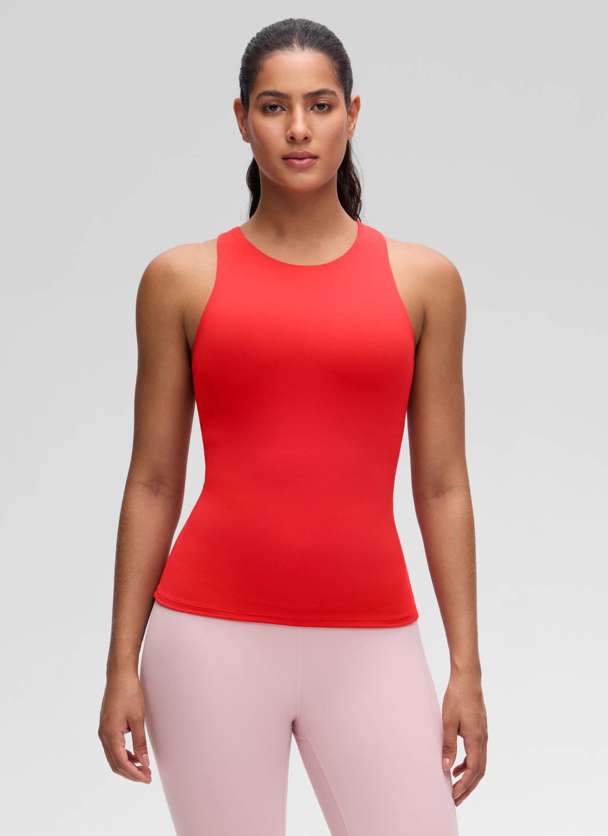 CRZ YOGA Butterluxe Camiseta con Espalda Cruzada y Estampado para Mujer Rojo Profundo