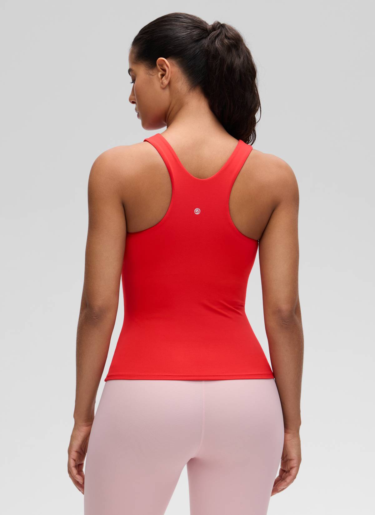 CRZ YOGA Butterluxe Camiseta con Espalda Cruzada y Estampado para Mujer Rojo Profundo