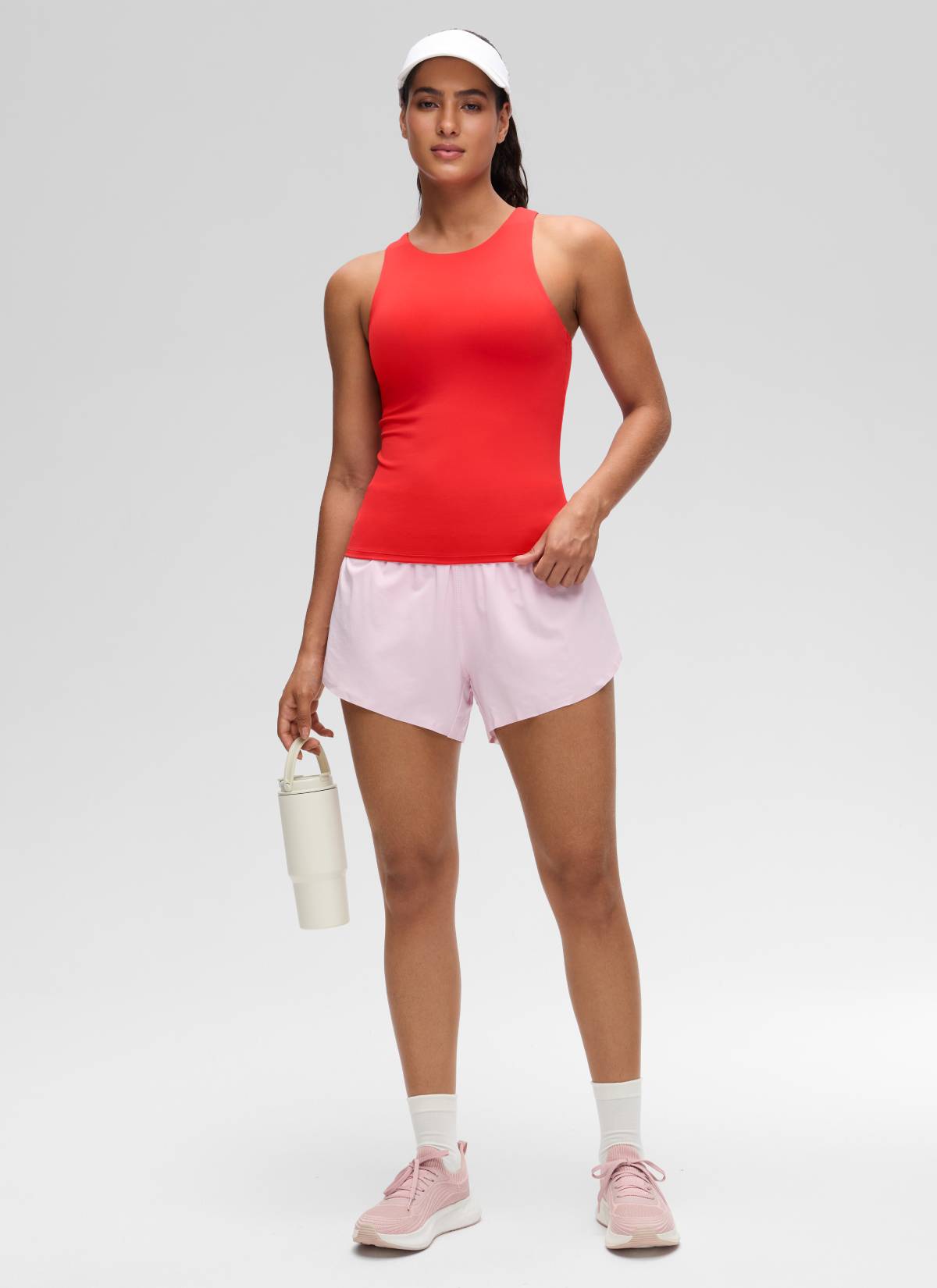 CRZ YOGA Butterluxe Camiseta con Espalda Cruzada y Estampado para Mujer Rojo Profundo