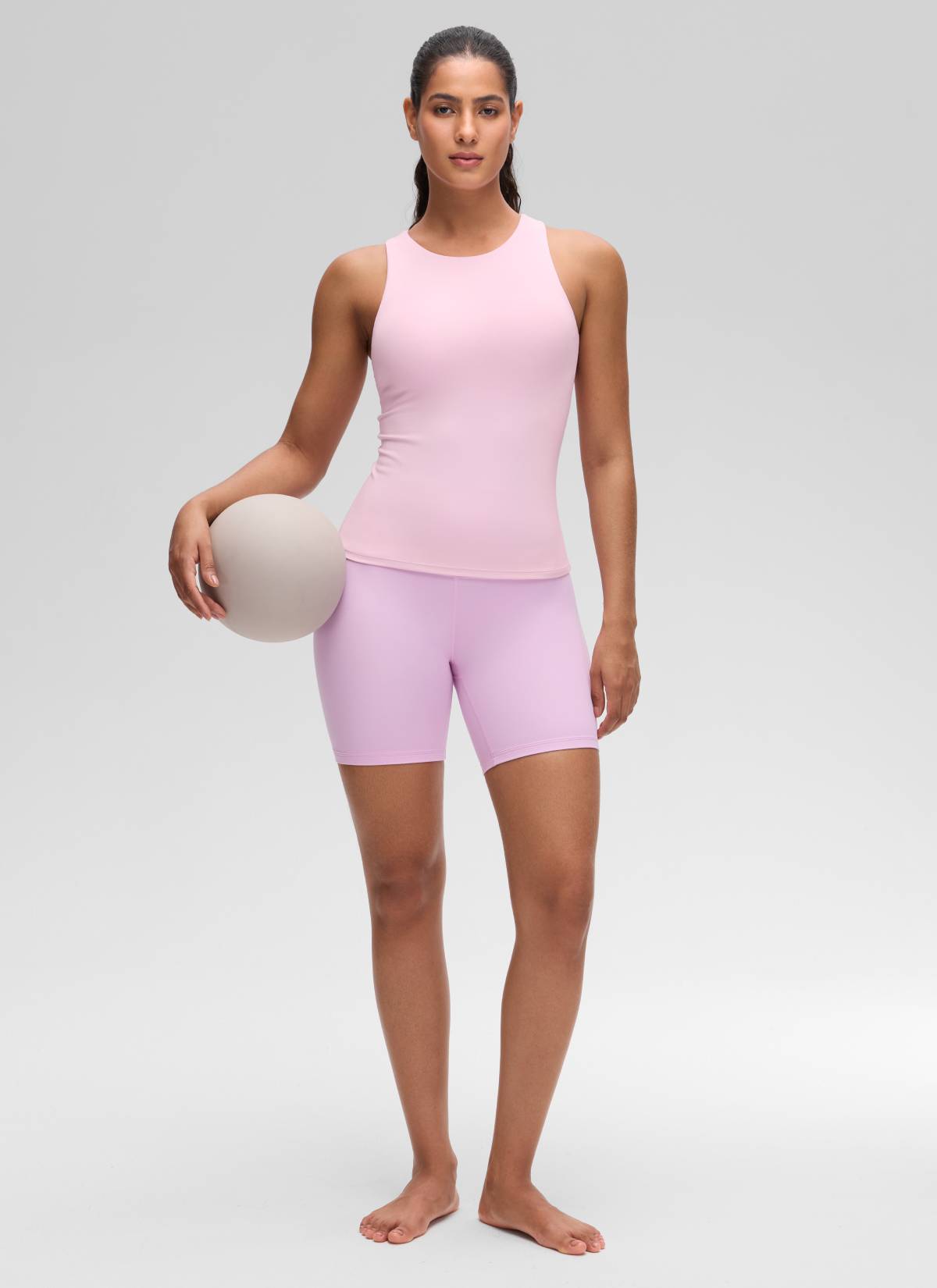 CRZ YOGA Butterluxe Camiseta con Espalda Cruzada y Estampado para Mujer Peonía Rosa @model_info:Carol