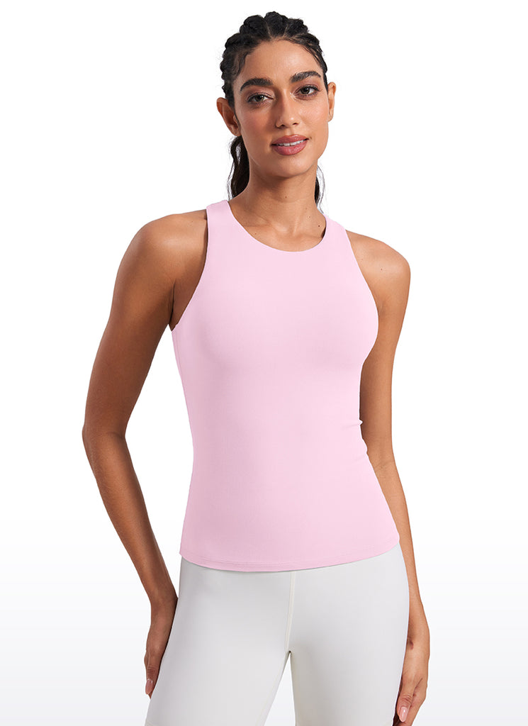 CRZ YOGA Butterluxe Camiseta con Espalda Cruzada y Estampado para Mujer Azul Destello