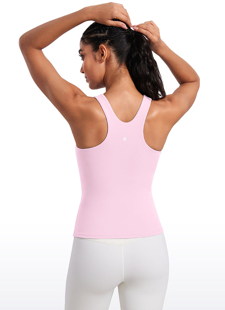 CRZ YOGA Butterluxe Camiseta con Espalda Cruzada y Estampado para Mujer Peonía Rosa