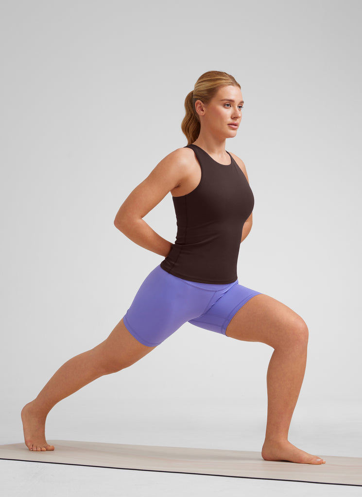 CRZ YOGA Butterluxe Camiseta con Espalda Cruzada y Estampado para Mujer Rojo Profundo