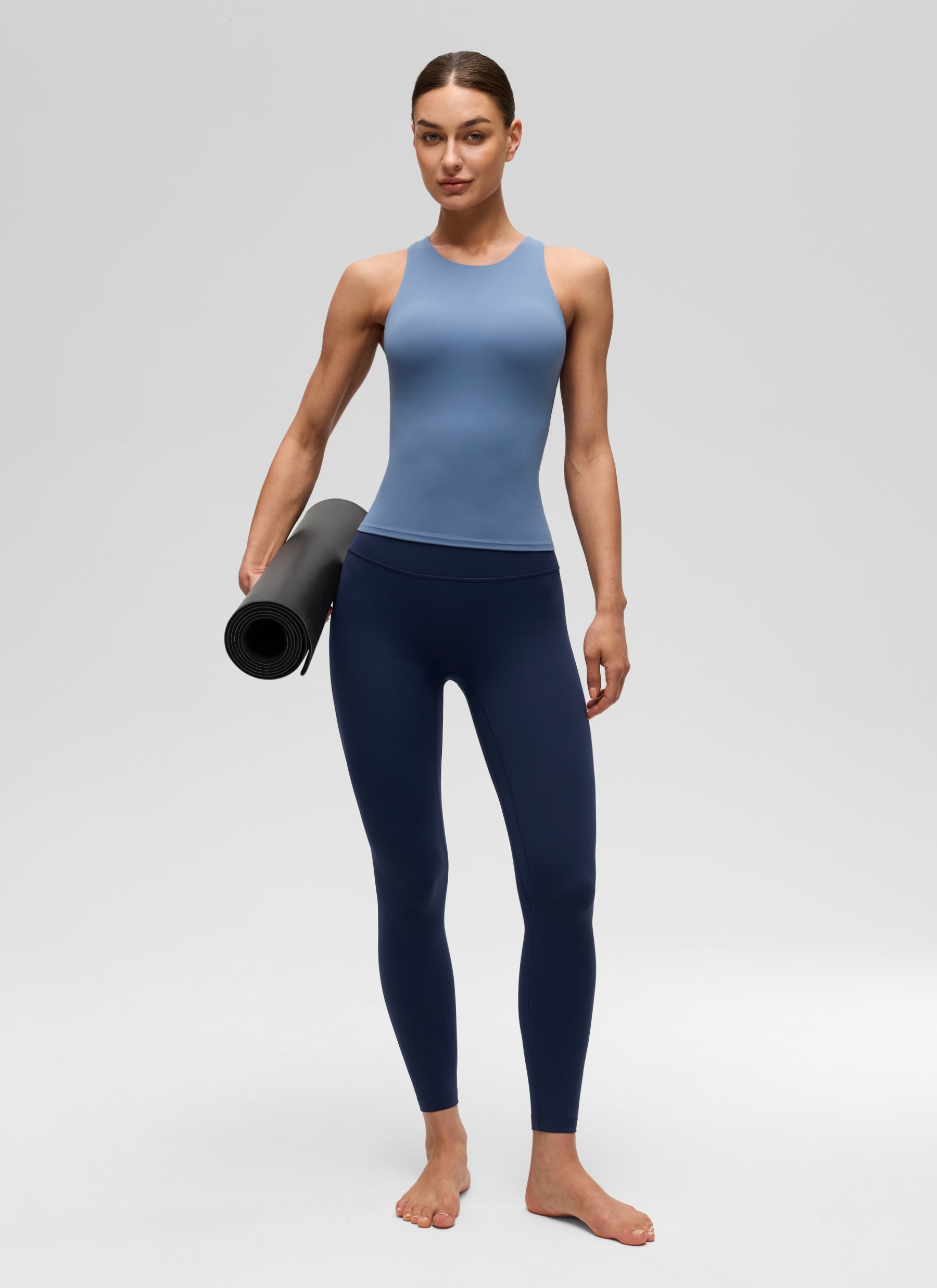 CRZ YOGA Butterluxe Camiseta con Espalda Cruzada y Estampado para Mujer Oasis Azul