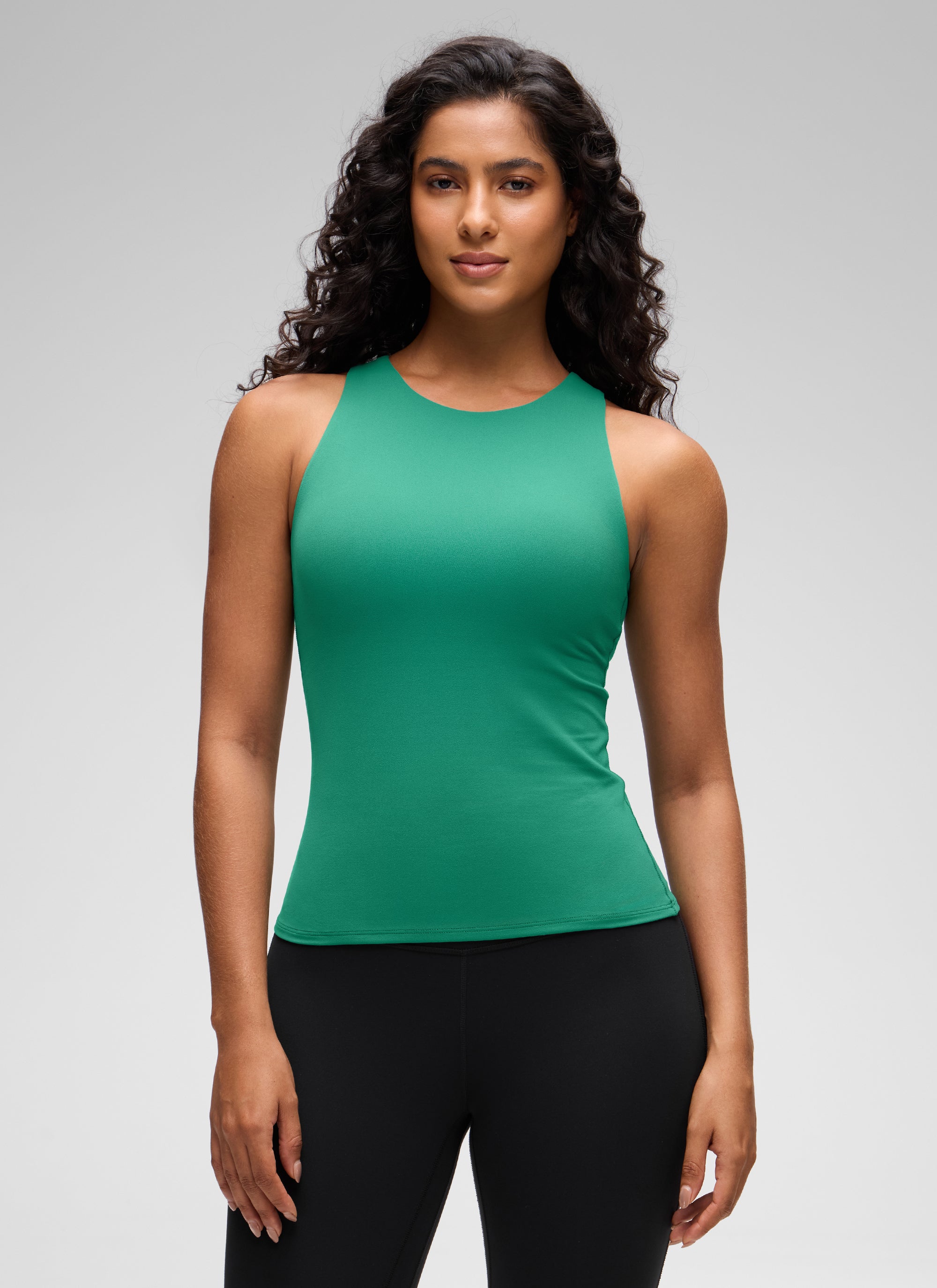 CRZ YOGA Butterluxe Camiseta con Espalda Cruzada y Estampado para Mujer Verde Cascadia @model_info:Carol