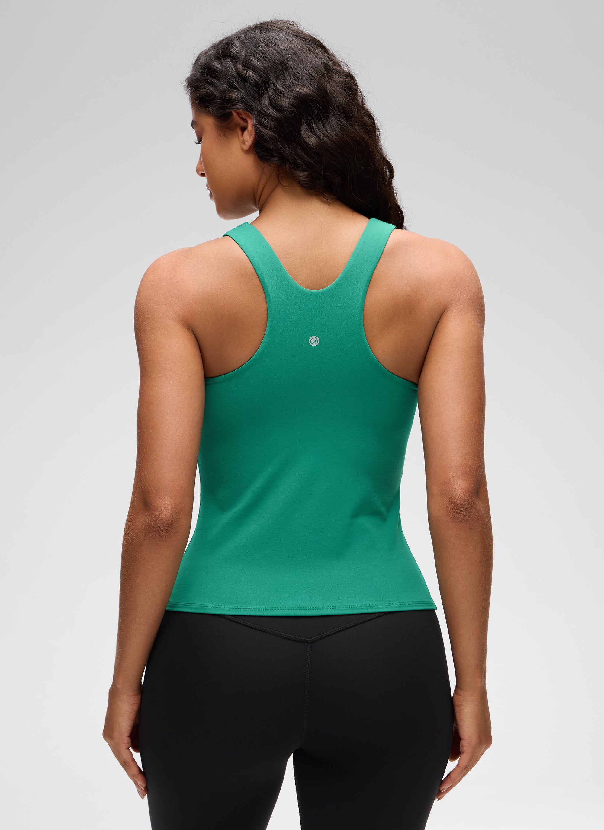 CRZ YOGA Butterluxe Camiseta con Espalda Cruzada y Estampado para Mujer Verde Cascadia @model_info:Carol