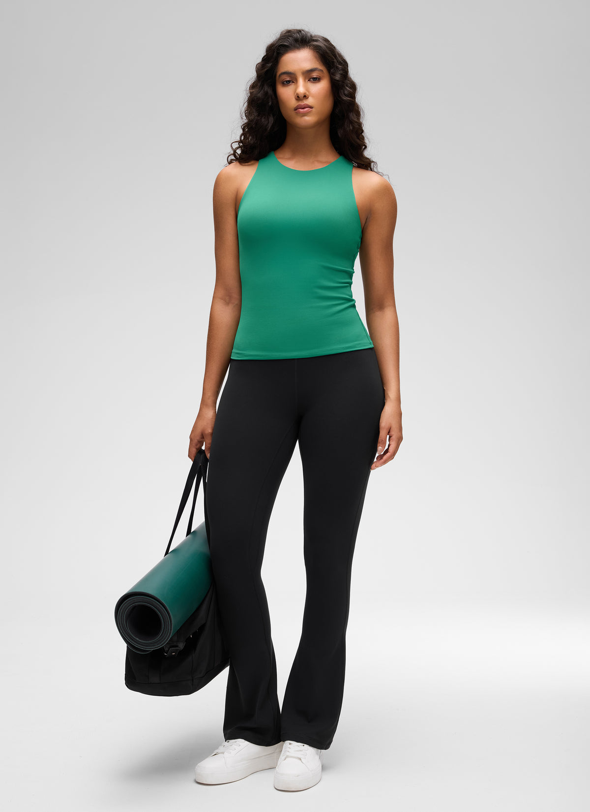 CRZ YOGA Butterluxe Camiseta con Espalda Cruzada y Estampado para Mujer Verde Cascadia @model_info:Carol