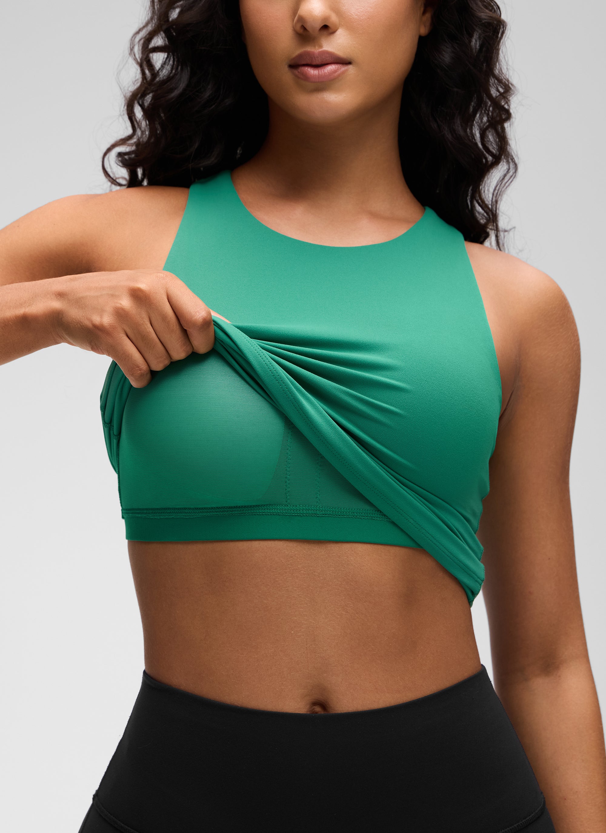 CRZ YOGA Butterluxe Camiseta con Espalda Cruzada y Estampado para Mujer Verde Cascadia