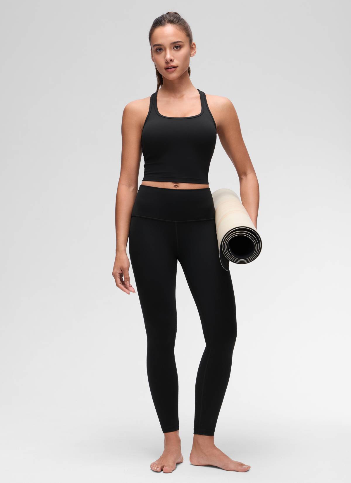 CRZ YOGA Sujetador con Escote Redondo y Espalda en Y para Mujer Negro