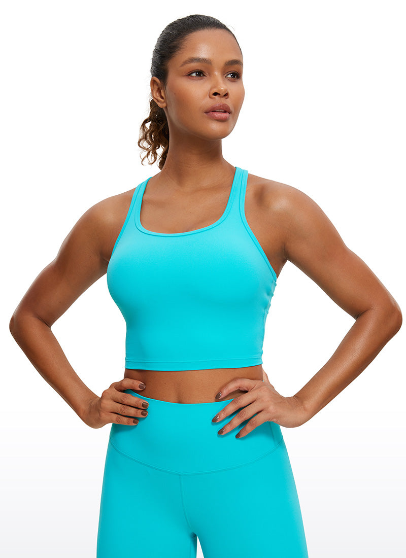 CRZ YOGA Sujetador con Escote Redondo y Espalda en Y para Mujer Azul espectral