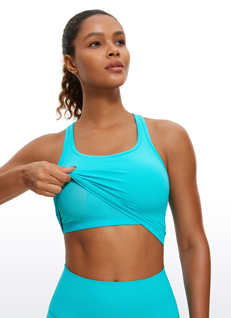 CRZ YOGA Sujetador con Escote Redondo y Espalda en Y para Mujer Azul espectral