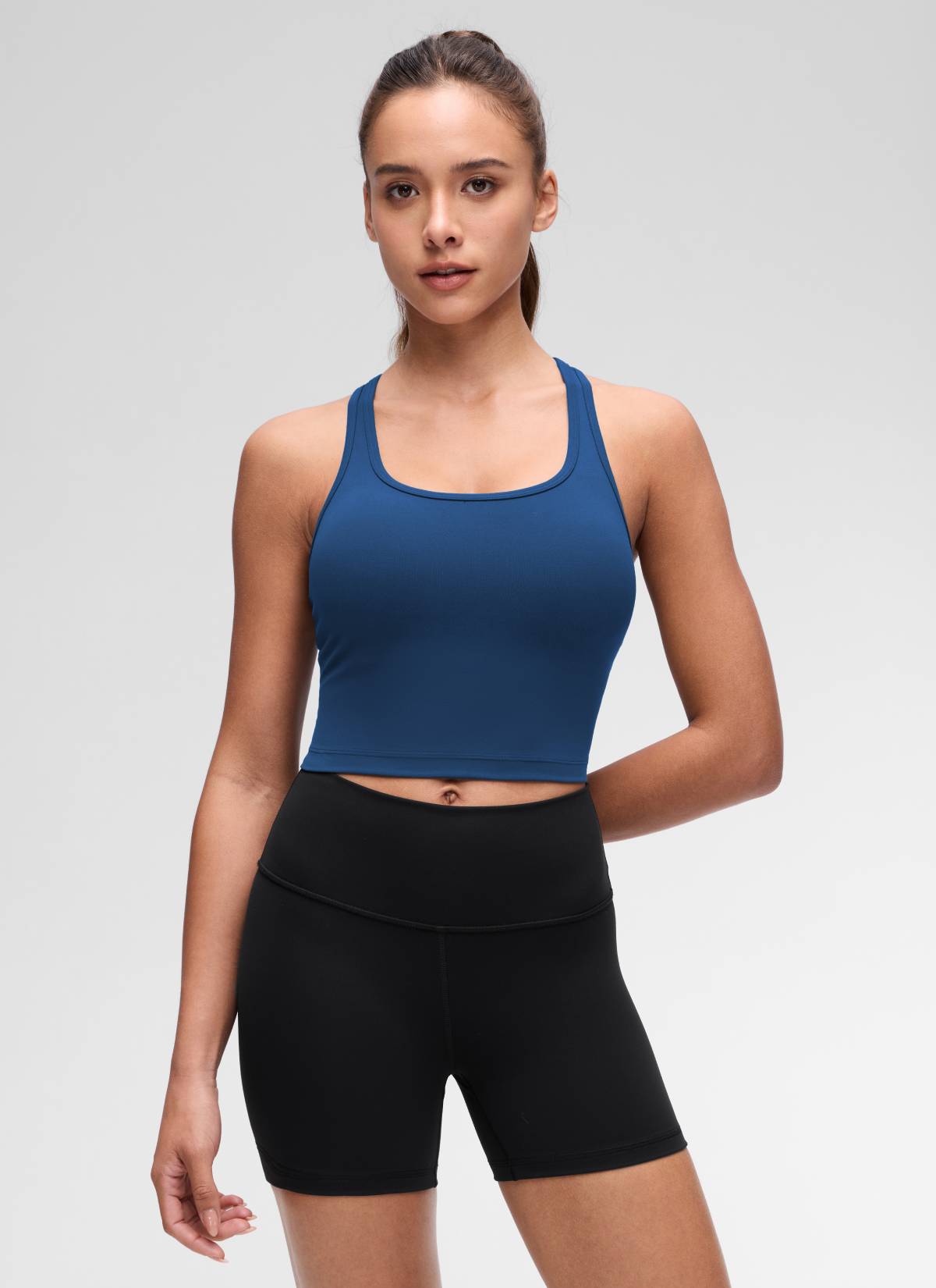 CRZ YOGA Sujetador con Escote Redondo y Espalda en Y para Mujer MARFIL FRANCÉS