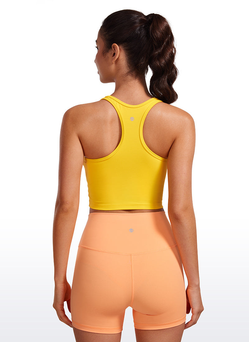 CRZ YOGA Sujetador con Escote Redondo y Espalda en Y para Mujer Amarillo Alta Visibilidad