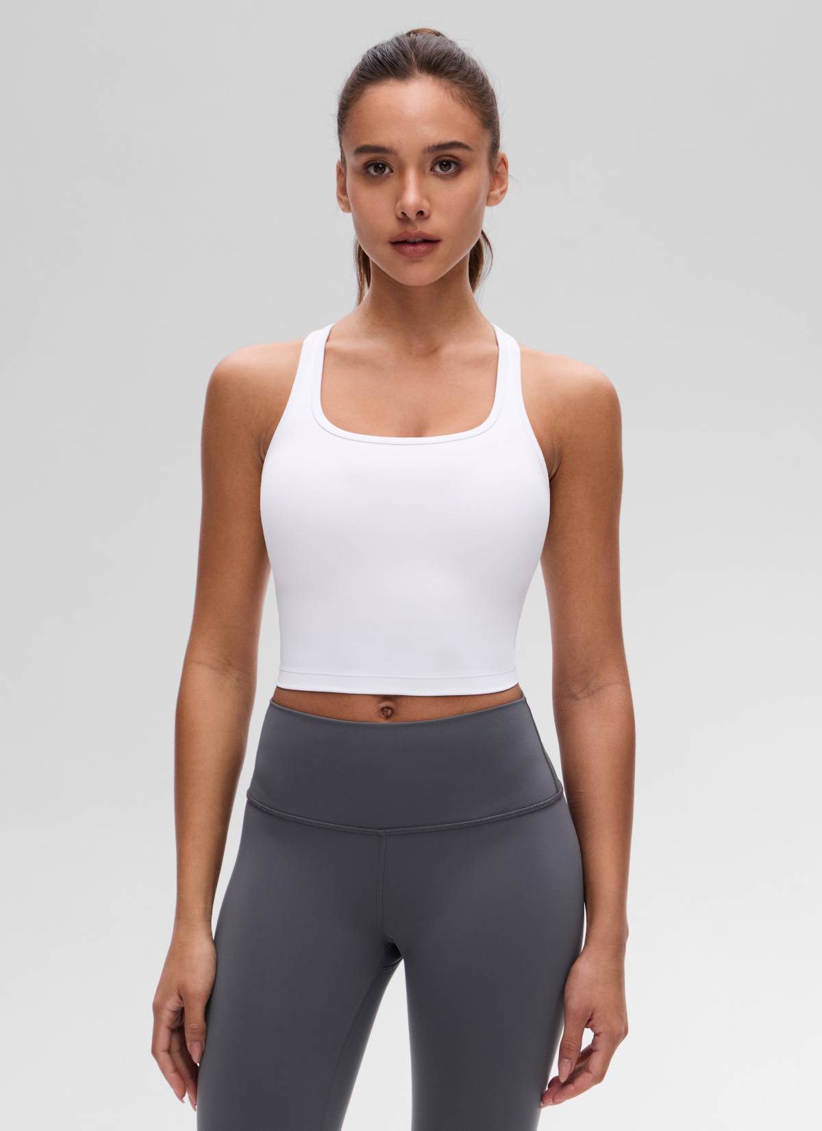 CRZ YOGA Sujetador con Escote Redondo y Espalda en Y para Mujer blanco