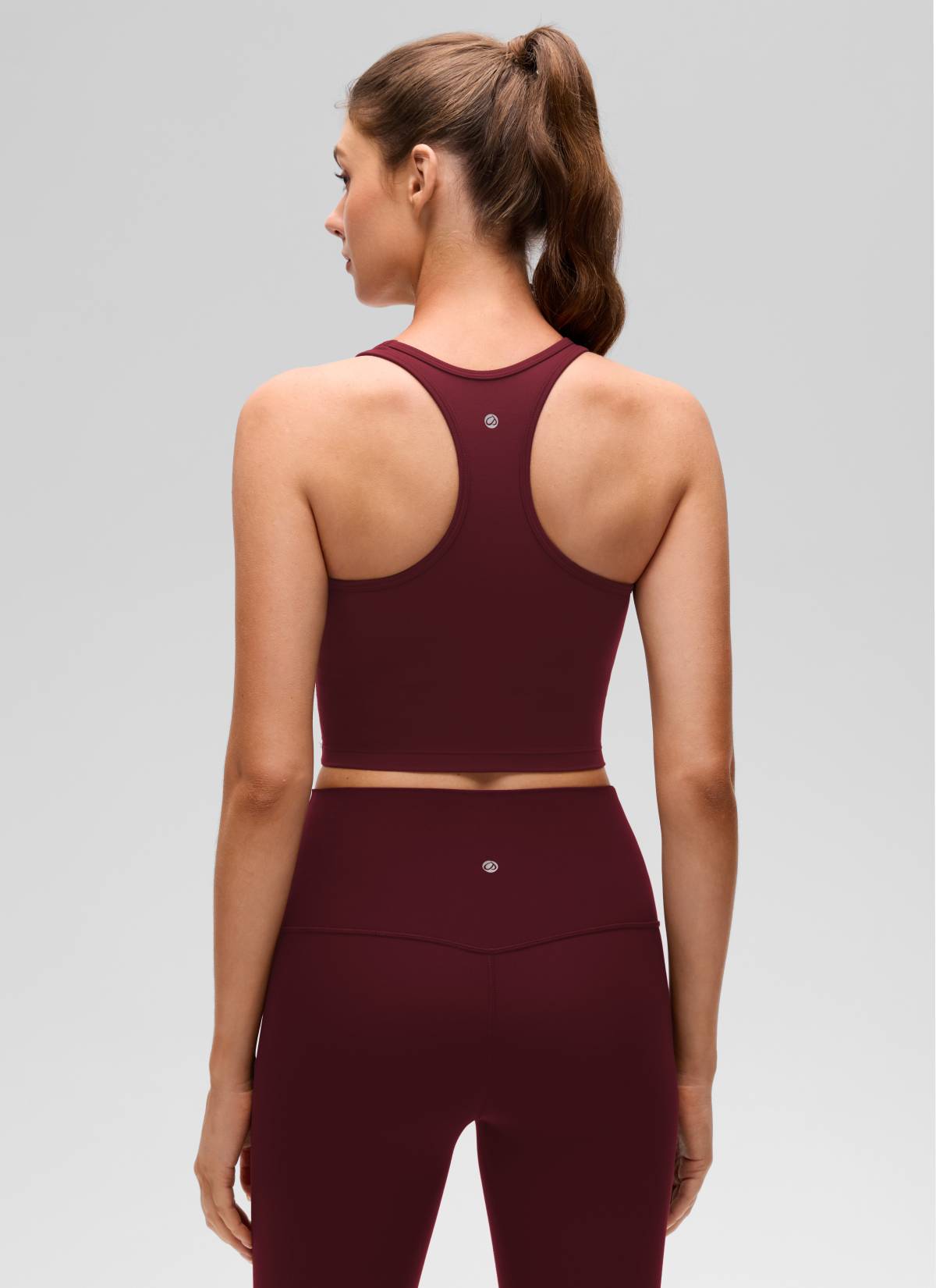CRZ YOGA Sujetador con Escote Redondo y Espalda en Y para Mujer Merlot Rojo