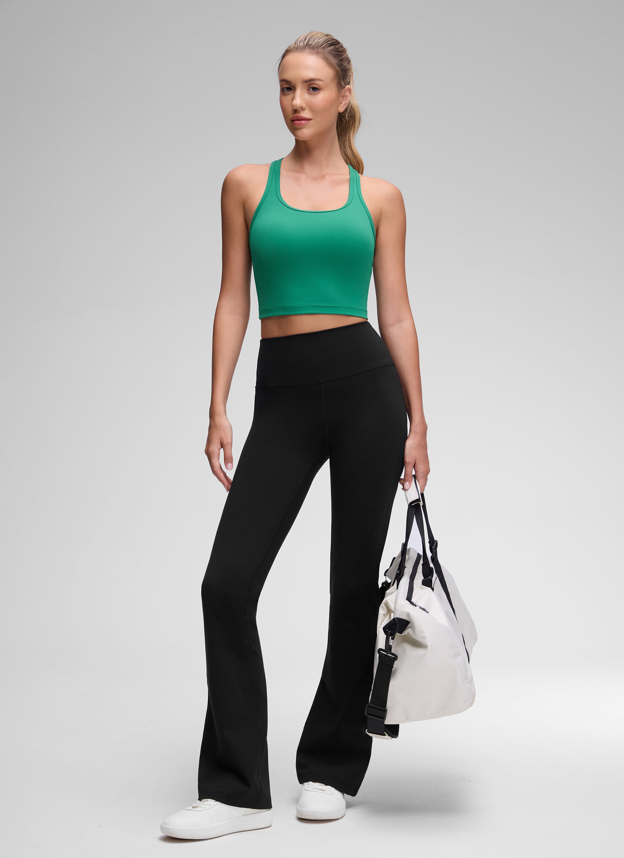 CRZ YOGA Sujetador con Escote Redondo y Espalda en Y para Mujer Verde Cascadia