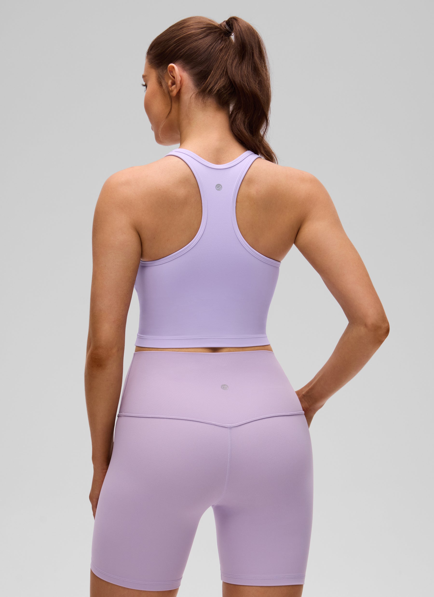 CRZ YOGA Sujetador con Escote Redondo y Espalda en Y para Mujer Escarcha Lavanda