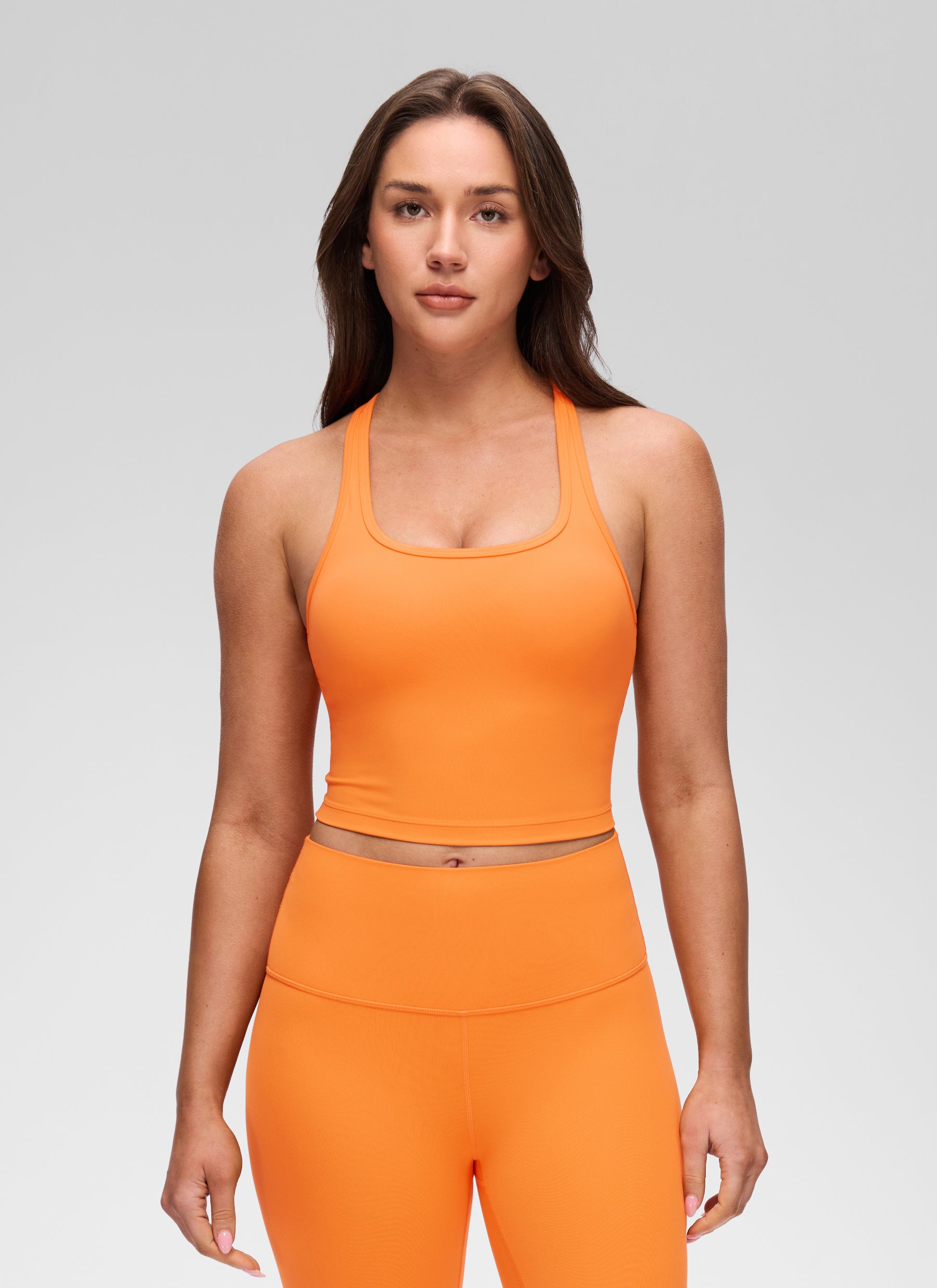 CRZ YOGA Sujetador con Escote Redondo y Espalda en Y para Mujer Naranja Tigre