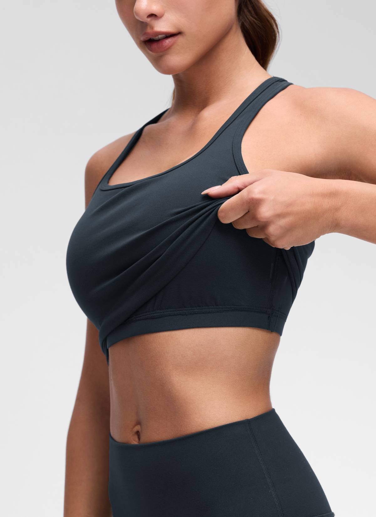 CRZ YOGA Sujetador con Escote Redondo y Espalda en Y para Mujer True Navy