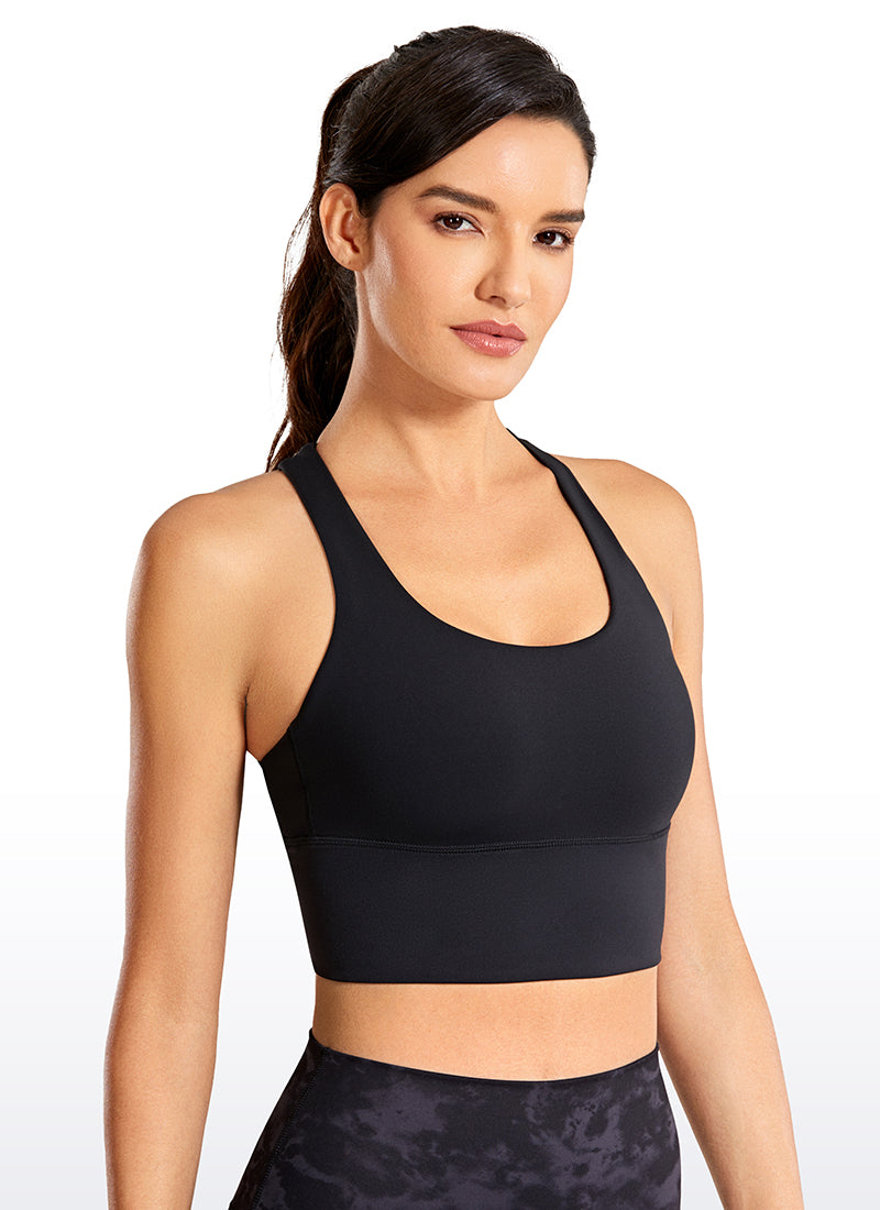 CRZ YOGA Nakedfeel Sujetador Largo con Tirantes para Mujer Negro