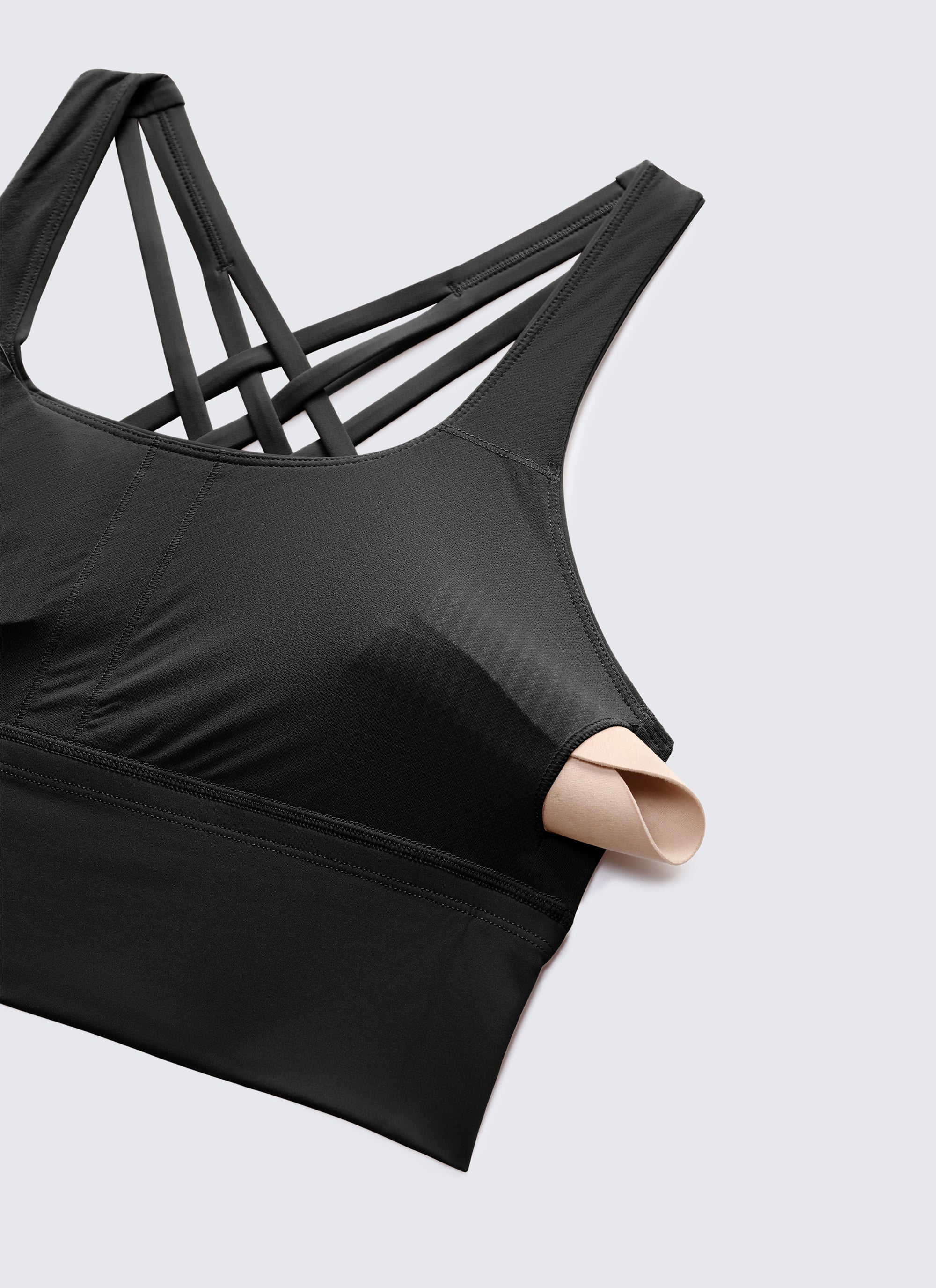 CRZ YOGA Nakedfeel Sujetador Largo con Tirantes para Mujer Negro