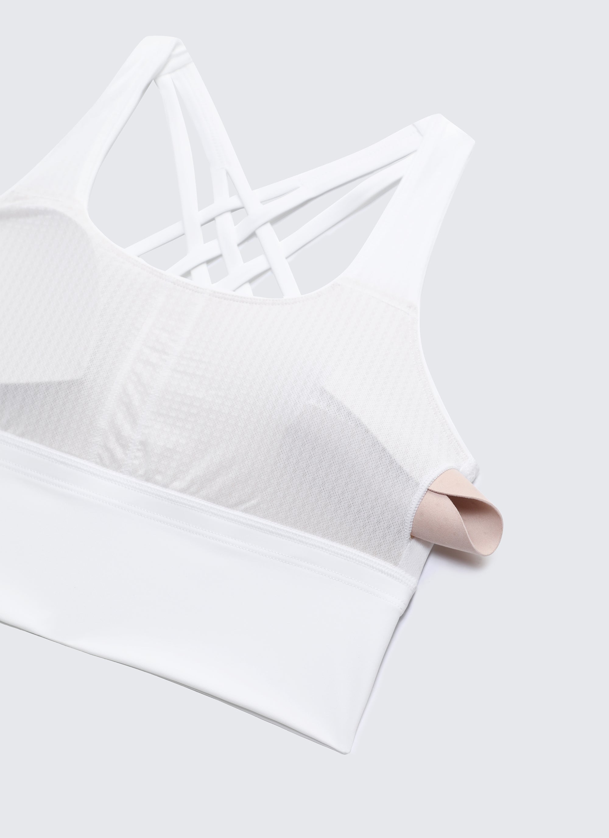 CRZ YOGA Nakedfeel Sujetador Largo con Tirantes para Mujer blanco
