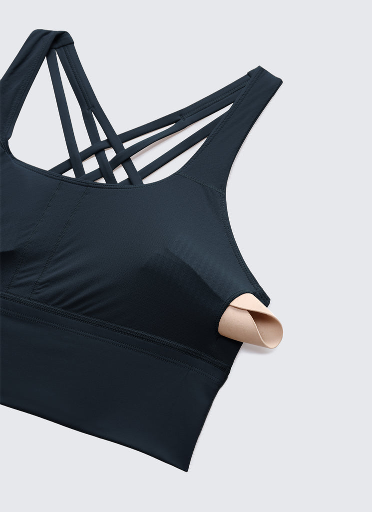 CRZ YOGA Nakedfeel Sujetador Largo con Tirantes para Mujer True Navy
