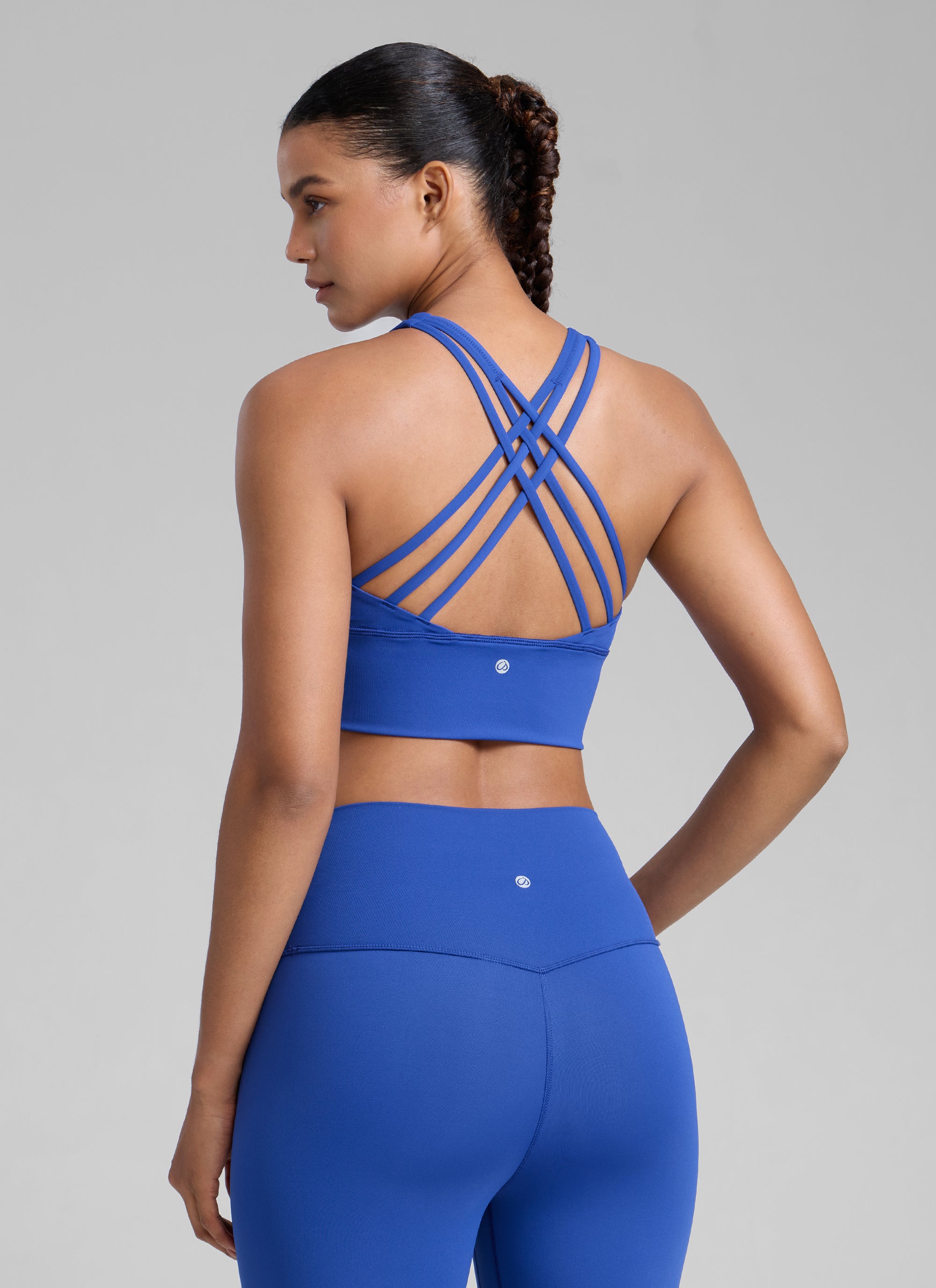 CRZ YOGA Nakedfeel Sujetador Largo con Tirantes para Mujer Azul Ondulante