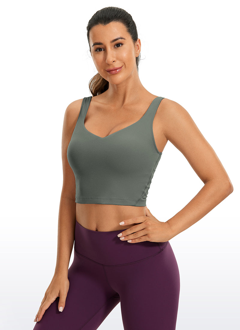 Sujetador de yoga Butterluxe de CRZ YOGA con espalda en U para mujer Salvia gris