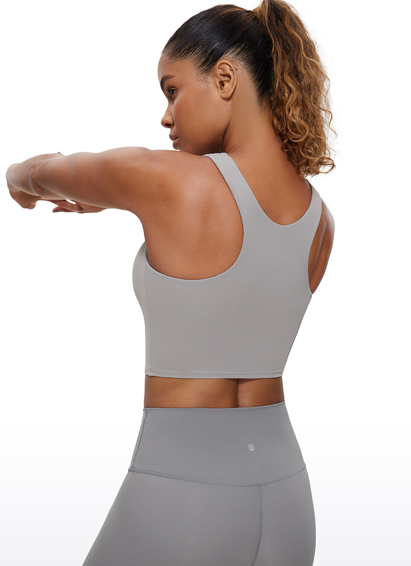 CRZ YOGA Butterluxe Camiseta sin Mangas con Espalda Cruzada para Mujer Gris Gaviota