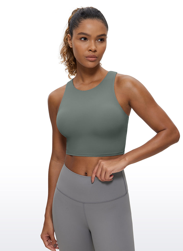 CRZ YOGA Butterluxe Camiseta sin Mangas con Espalda Cruzada para Mujer Flores De Tinte Negro